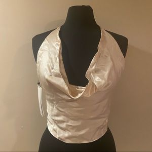 ZARA Ivory Cowl Neck Shirt